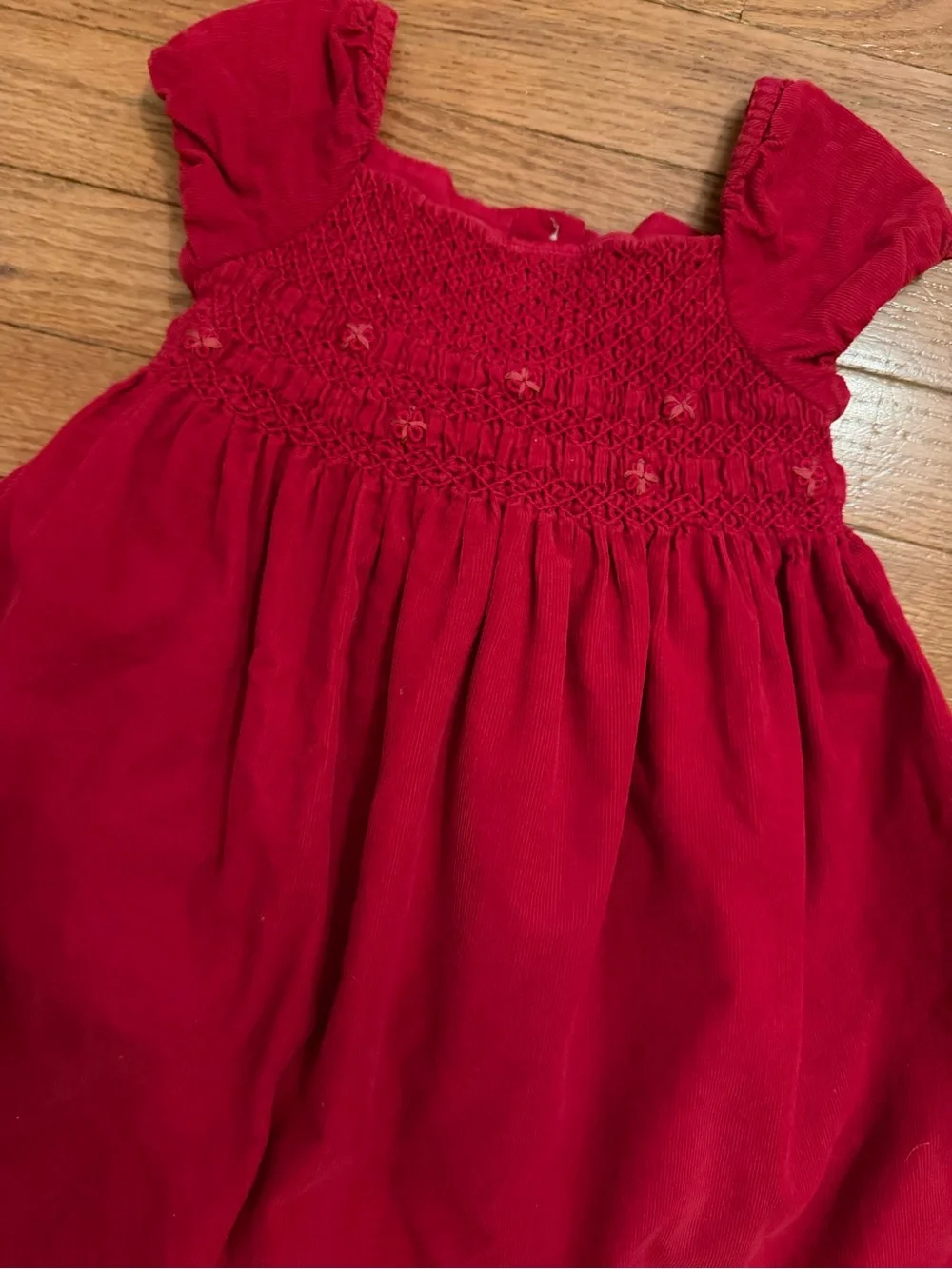 Ralph Lauren Vintage Fine Corduroy Smocked Holiday Dress